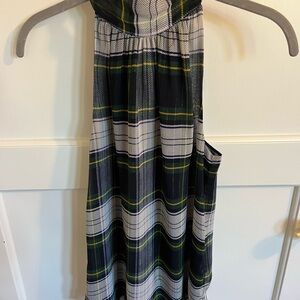 J. Crew Navy Plaid top with bow